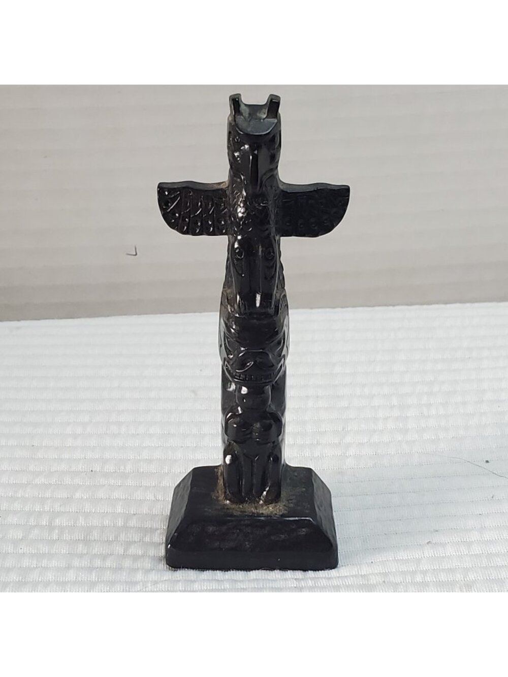 Boma Totem Pole Inuit 4.25" Sculpture Figure Vintage Small Canada Souvenir Resin